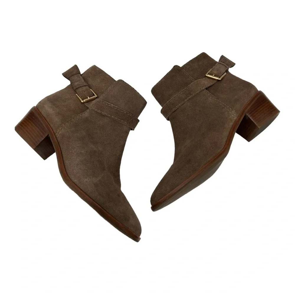 kate spade new york Ankle Booties - Taley Bow Brown Suede size 7.5 M